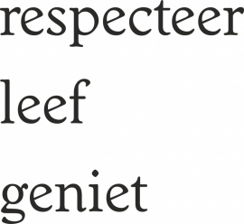 trapsticker: respecteer,leef,geniet