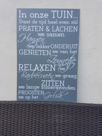 Tekstbord: In onze tuin... (6)