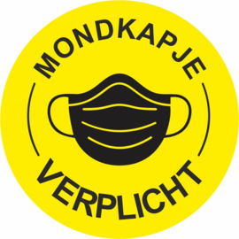 Mondkapje stickers 20 cm per  set van 4 stuks