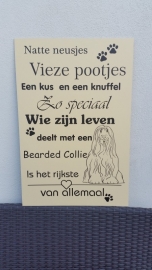 Tekstbord: Bearded collie