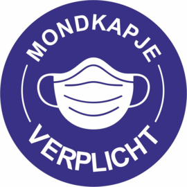 Mondkapje stickers 20 cm per  set van 4 stuks