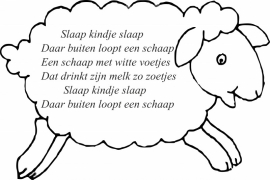 schaap met tekst slaap kindje slaap