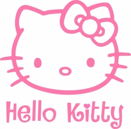 Hello Kitty sticker A3 met tekst - prijs vanaf