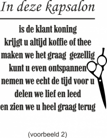muur of deur sticker In deze kapsalon