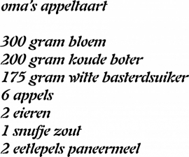 oma`s appeltaart recept prijs vanaf