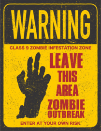 Halloween WARNING bord ( Zombie )