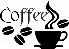 Muursticker: coffee + kopje - prijs vanaf