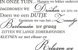 muursticker: IN ONZE TUIN 2