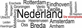 muursticker:plaatsnaam Nederland - prijs vanaf