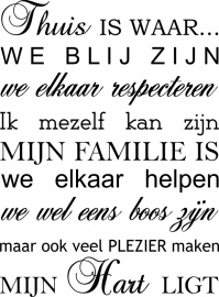 muursticker:Thuis is waar....