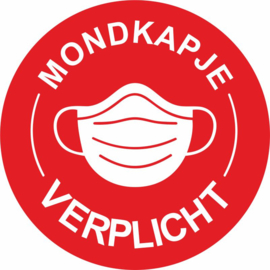 Mondkapje stickers 20 cm per  set van 4 stuks