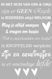 tekstbord : IN HET HUIS VAN OPA & OMA