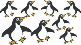Pinguins set van 8 stuks