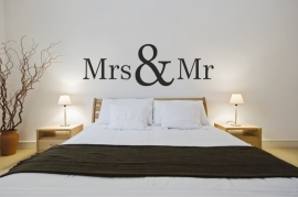 Muursticker: Mr & Mrs