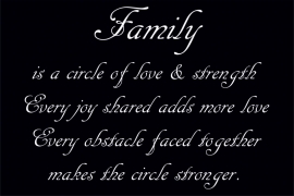 tekstbord:Family is a circle of love.....