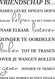 muursticker: Vriendschap is ....