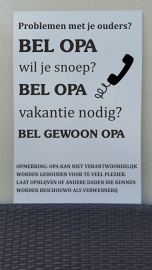 Tekstbord: Bel OMA of OPA