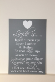 tekstbord: Liefde is.......