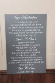 tekstbord: Onze Kleinkinderen