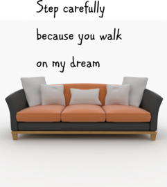Step carefully because you walk on my dream