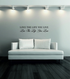 muursticker:LOVE THE LIFE YOU LIVE