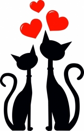 verliefde katten met hartjes