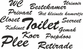 muurtekst: toilet plee wc