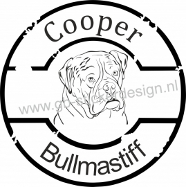 stempel bullmastiff  met je dier naam prijs vanaf