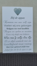 tekstbord BIJ DE OPPAS