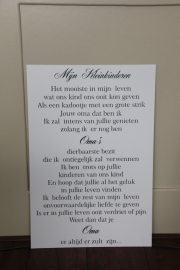 tekstbord: Mijn Kleinkinderen
