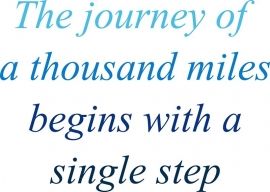 The journey of a thousand miles begins with a single step verscillende kleuren