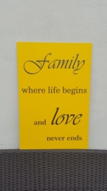 tekstbord: Family where life begins