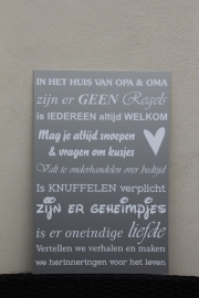 tekstbord in het huis van opa en oma 2