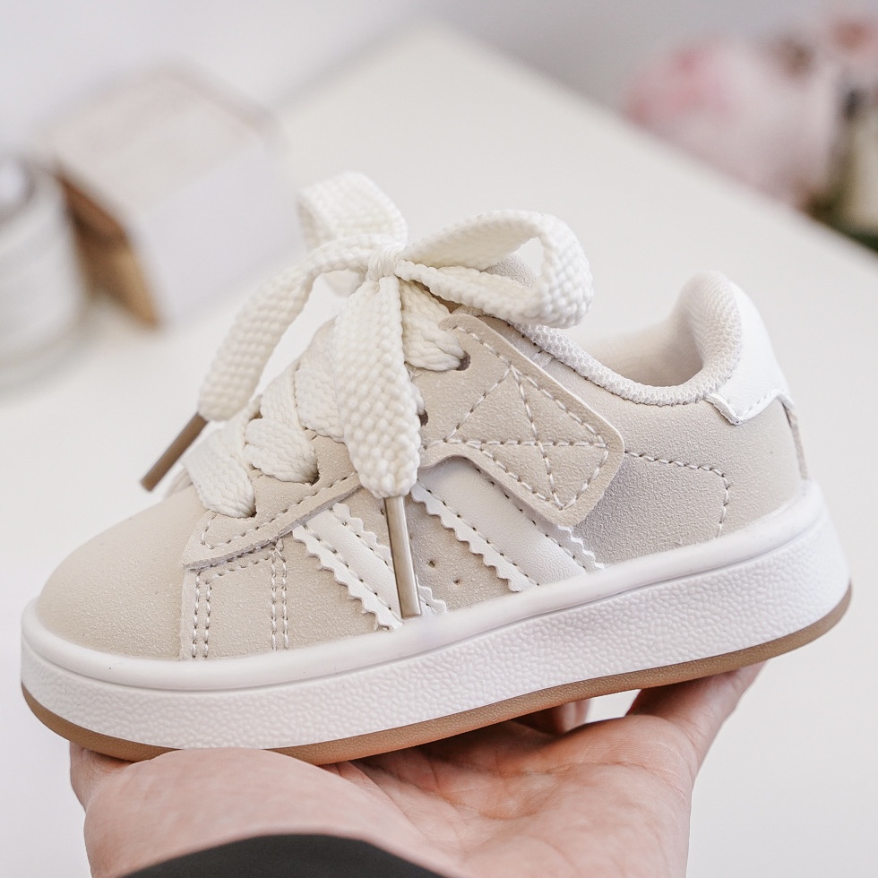My beige fave sneakers met klittenband