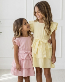 Ruffle Layer Mousseline Dress - roze