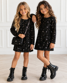 Party Glam Sequin Dress & bag - zwart