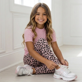 Leopard legging - roze