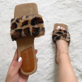 Fluffy slipper - Leopard