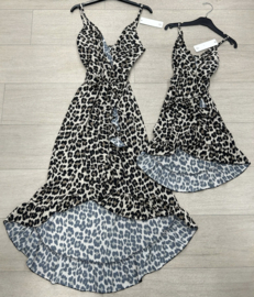 Spaghetti leopard dress brown - Mommy & me