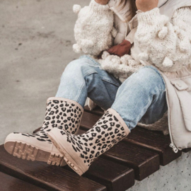 Beige Leopard Rain boots