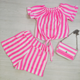 Striped & pink set & bag - neonroze