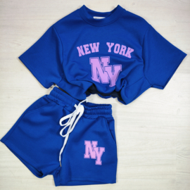 Pink Urban NY Crop Set - blauw