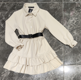 Belted chic dress - beige (verzenddatum 9 okt)