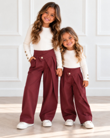Classy Wrap Wide Leg Pants - bordeaux (verzenddatum 9 okt)