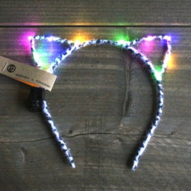 Headband Led diadeem Cats - White leopard/Multicolor