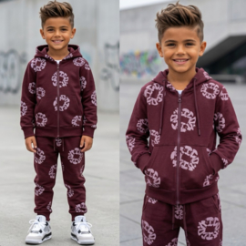 Urban Circle Zip Tracksuit - bordeaux