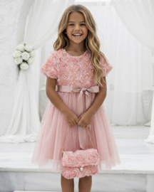 Rose Blossom Princess Dress + bag - roze