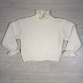 Fleur Ruffle Knit Sweater - wit