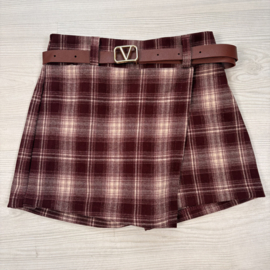 Classic Check Skort - bordeaux (verzenddatum 25 sep)