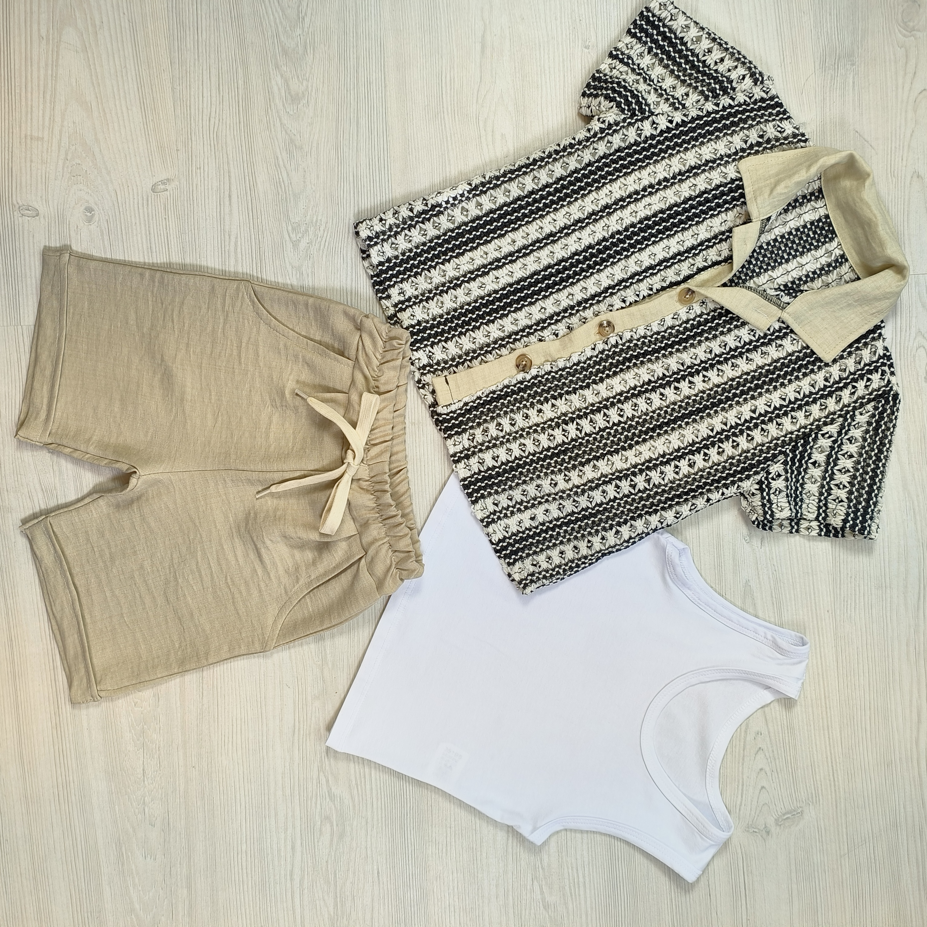 Smooth boys set - beige